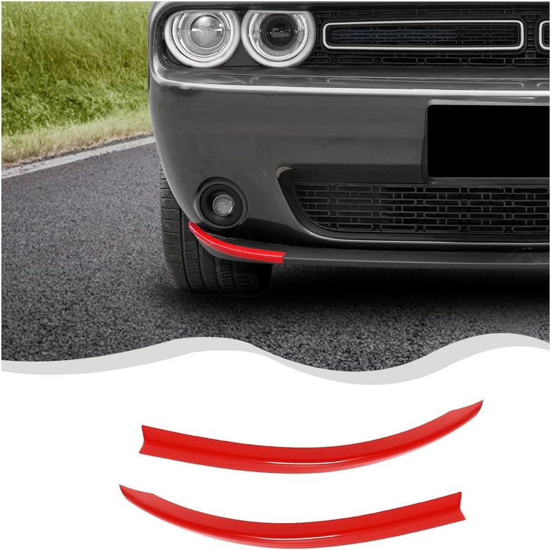 HTHE red Front Shovels Cover Front Deflector Spoiler Bumper Lip Body Shovels Bumper Compatible with 2015+ Dodge Challenger SXT Exterior Accessories - Image 1